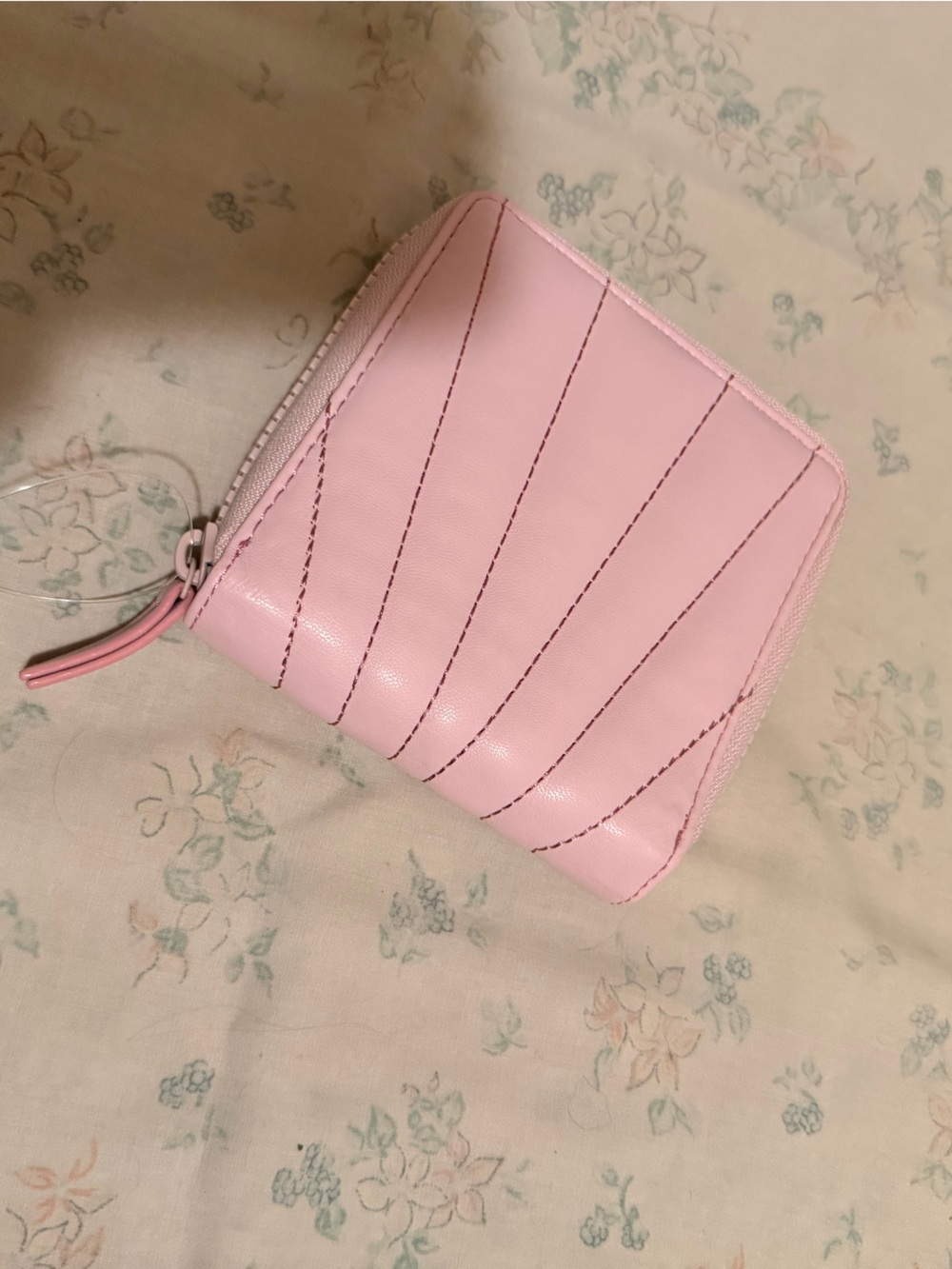 Pink Quilted Zip Wallet